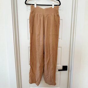 NWT Gauze Linen Joggers - L - Mocha